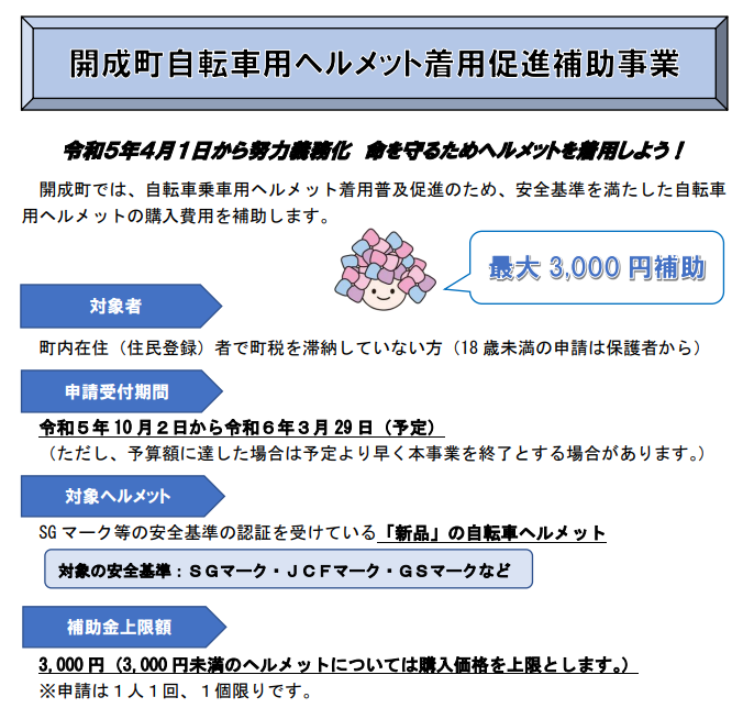 自転車用ヘルメット着用促進事業の資料