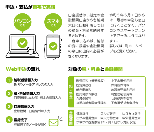 税務行政　口座振替Web申込システムの案内